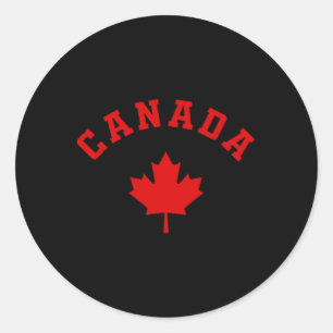 Canada Canadian Flag Maple Leaf Logo Hiking Skiing Classic Round Sticker