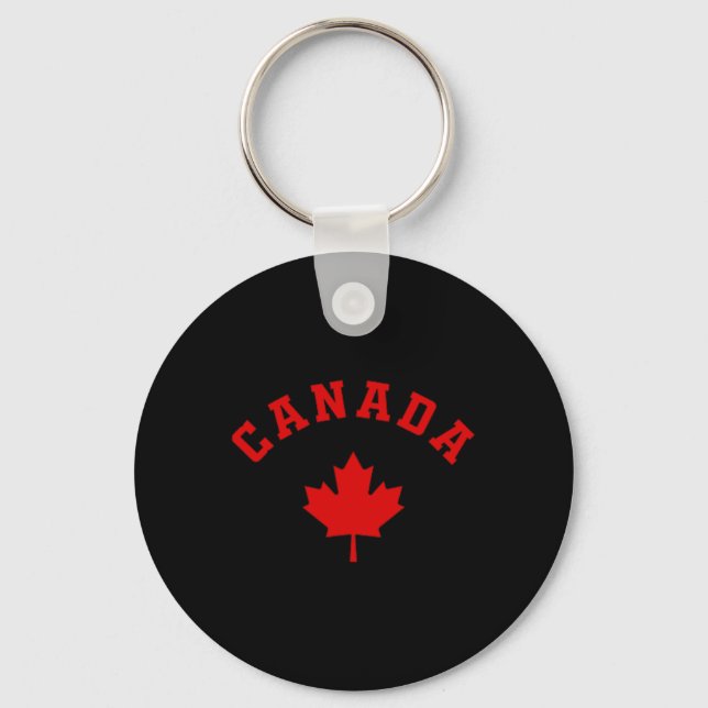 Canada Canadian Flag Maple Leaf Logo Hiking Skiing Keychain (Front)