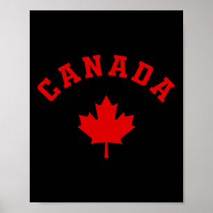 Canada Canadian Flag Maple Leaf Logo Hiking Skiing Poster