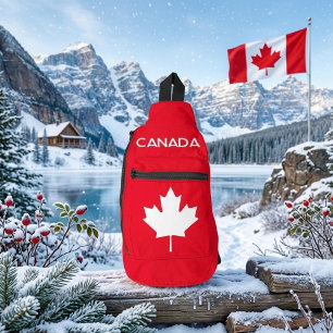 CANADA. Canadian flag. Patriotic. Sling Bag