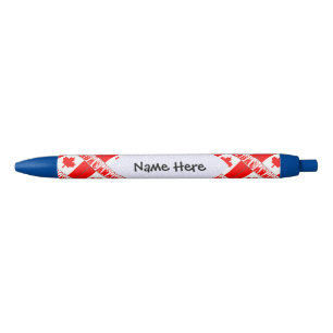 Canada Canadian Flag Tiled Personalized Black Ink Pen