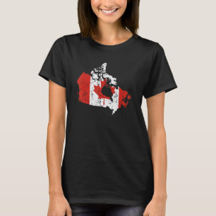 Canada Canadian Flag Vintage Maple Leaf Map T-Shirt