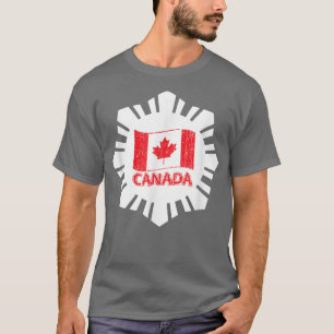 Canada Canadian Flag with White Snowflake  T-Shirt