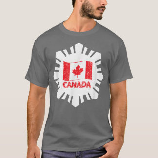 Canada Canadian Flag with White Snowflake  T-Shirt