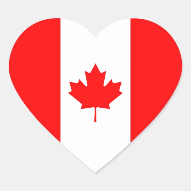 Canada/Canadian Heart Flag Heart Sticker (Front)