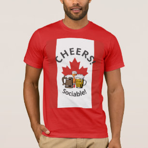 CANADA Cartoon 3 Cheers 'Sociable!' T-Shirt