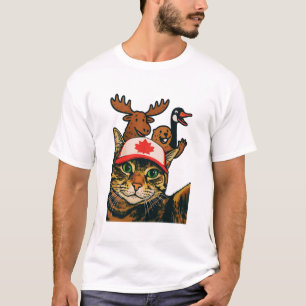 Canada Cat Self With Moose Goose Beaver T-Shirt