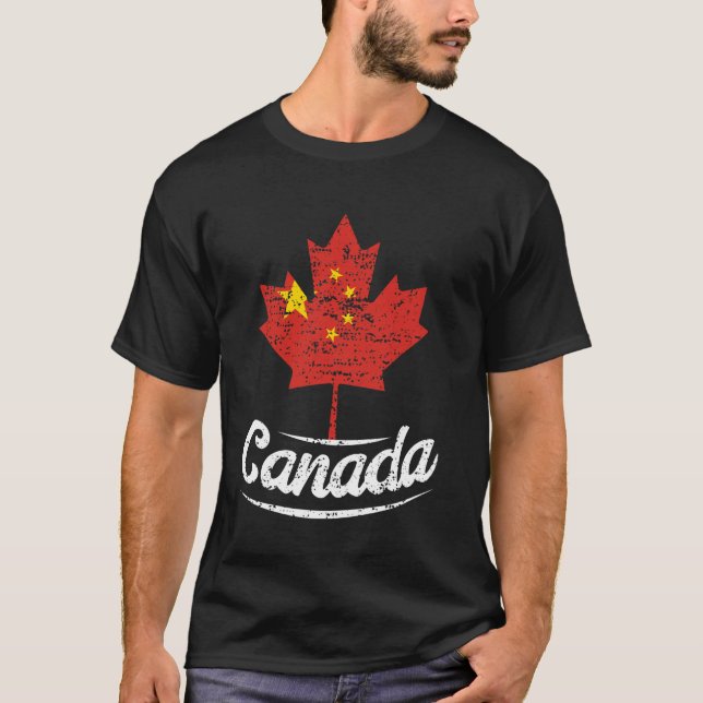 Canada China Flag Canadian Chinese Roots T-Shirt (Front)