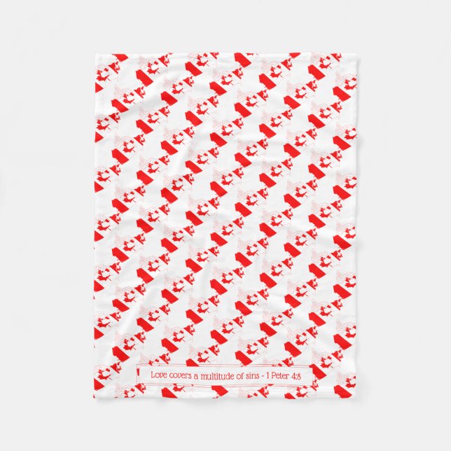 CANADA Christian Scripture LOVE COVERS Fleece Blanket (Front)
