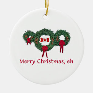 Canada Christmas 2 Ceramic Ornament