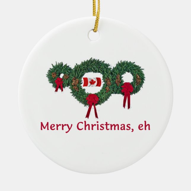 Canada Christmas 2 Ceramic Ornament (Front)