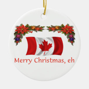 Canada Christmas Ceramic Ornament