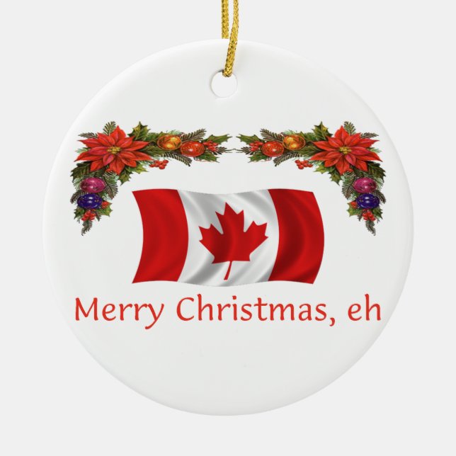 Canada Christmas Ceramic Ornament (Front)