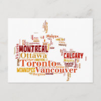 Canada Cities Word Art