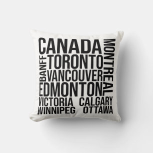 Canada Cities Word Art - Toronto Travel Throw Pillow