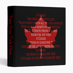 Canada Classeur Personnalisé Canada Hymne Classeur
