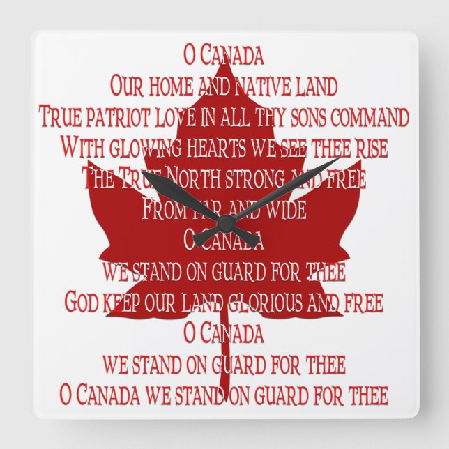 Canada Clock Canadian Anthem Souvenir Clock (Front)