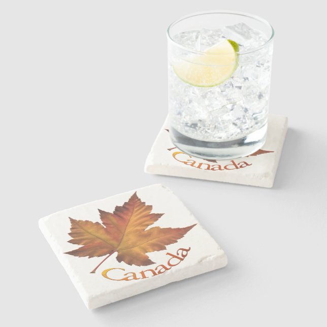 Canada Coasters Marble Canada Maple Leaf Coasters (Side)