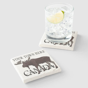 Canada Coasters Moose Art Canada Drink Coasters