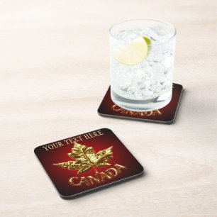 Canada Coasters Personalized Gold Canada Coaster