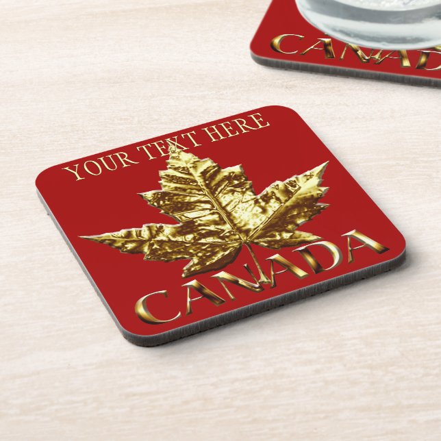 Canada Coasters Personalized Gold Canada Coaster (Left Side)