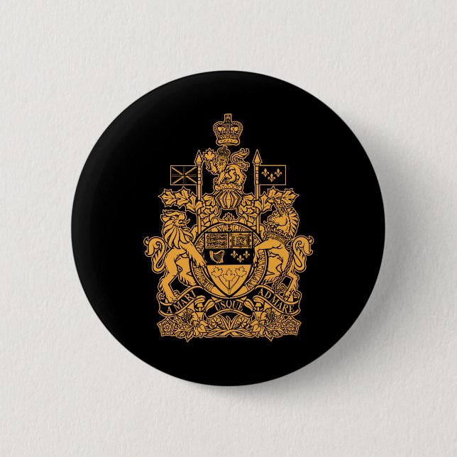 Canada Coat of Arms - Canada Crest 2 Inch Round Button (Front)