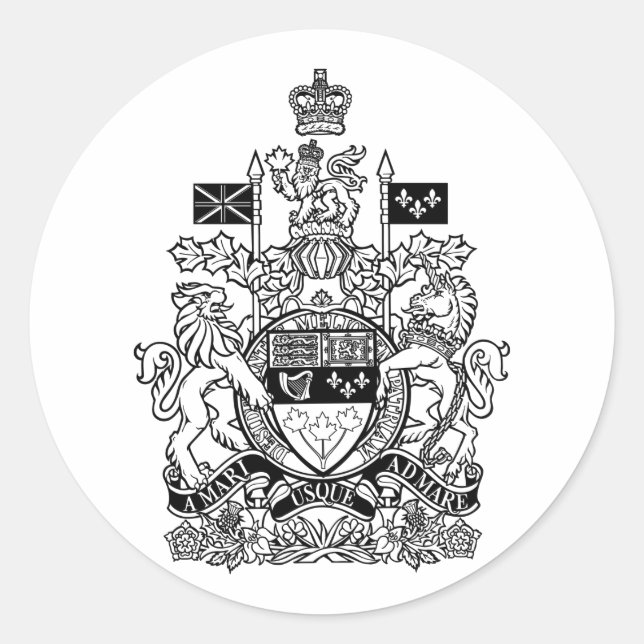 Canada Coat of Arms - Canada Crest Classic Round Sticker (Front)