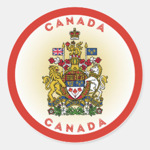 Canada Coat of Arms Circle Shape Classic Round Sticker