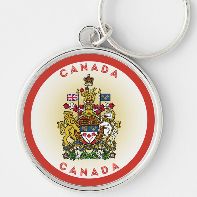 Canada Coat of Arms Circle Shape Keychain (Front)
