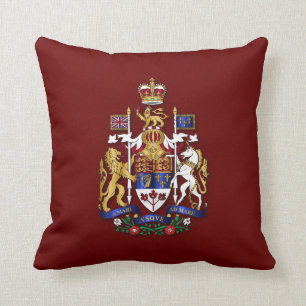 Canada coat of arms throw pillow