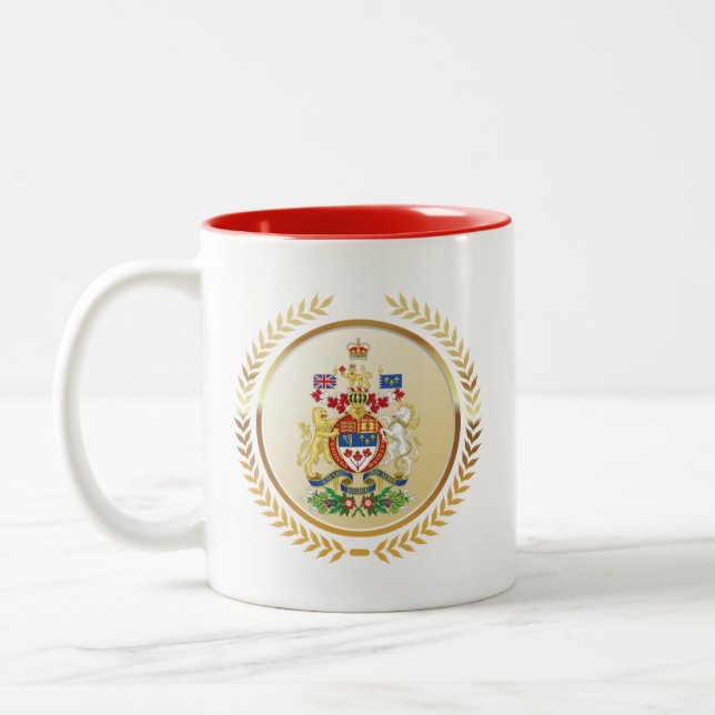 Canada Coat of Arms Two-Tone Coffee Mug (Left)