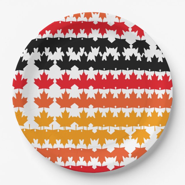 CANADA COLORS MAPLE BY MASANSER PIXELAT PAPER PLATE (Front)