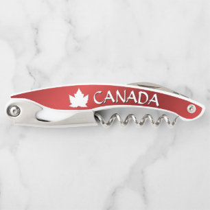 Canada Corkscrew Custom Silver Bottle Opener