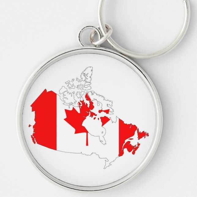 canada country flag map shape silhouette symbol keychain (Front)