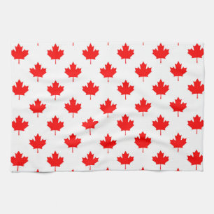 canada country flag symbol maple leaf pattern text kitchen towel