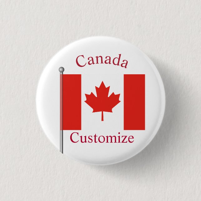Canada Country Flag Thunder_Cove 1 Inch Round Button (Front)