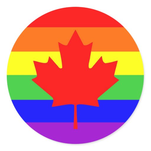 canada country gay proud rainbow flag classic round sticker | Zazzle