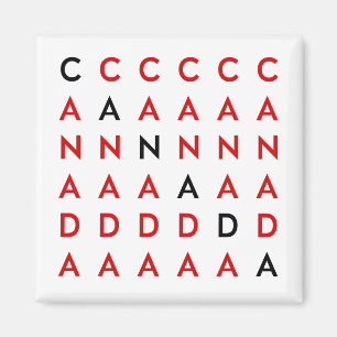 Canada Crossword Puzzle Grid Light-Colour Magnet