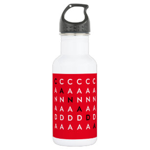 Canada Crossword Puzzle Grid Red Color 532 Ml Water Bottle