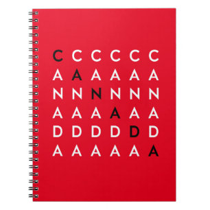 Canada Crossword Puzzle Grid Red Colour Notebook