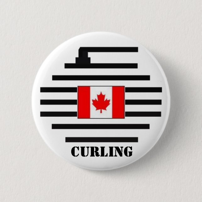 Canada Curling 2 Inch Round Button (Front)