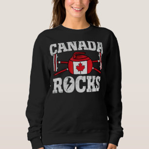 Canada Curling Broom Winter Ice Sports Canadian Fl Sweatshirt