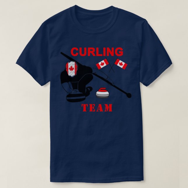 Canada Curling Funny design for curling lovers T-Shirt (Design Front)
