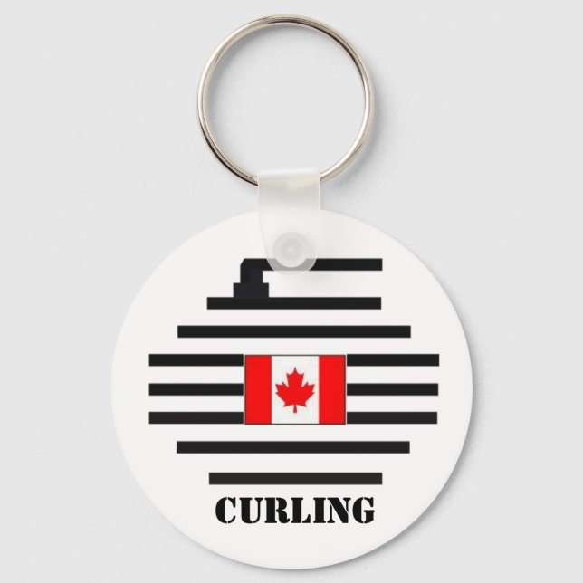 Canada Curling Keychain (Front)
