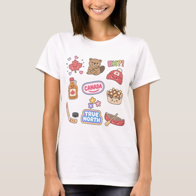 Canada Cute Collage  T-Shirt (Front)