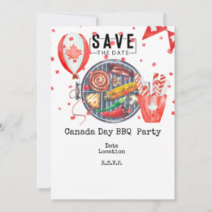 Canada Day Barbecue Invitation Save the Date