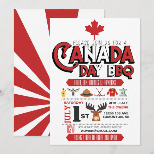 Canada Day BBQ Party Invitation