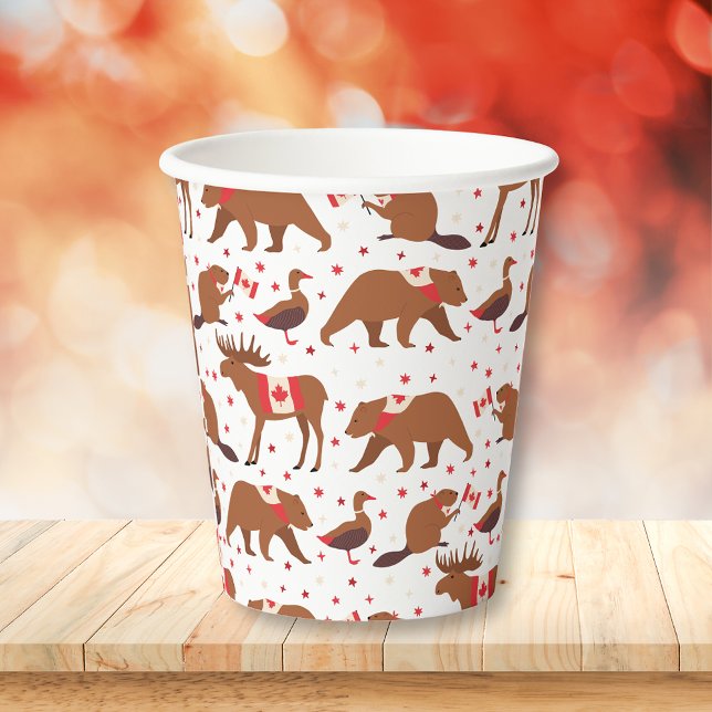 Canada Day Canadian Animals Paper Cups (Creator Uploaded)