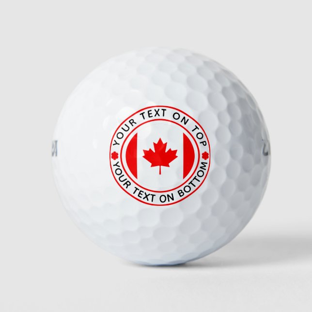 Canada Day Canadian Flag Custom Text Golf Balls (Front)