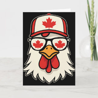 Canada Day Canadian Flag Maple Leaf Chicken Sungle Card